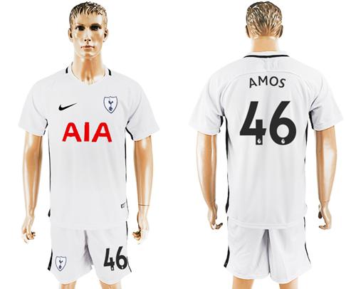 Tottenham Hotspur #46 Amos White Home Soccer Club Jersey - Click Image to Close